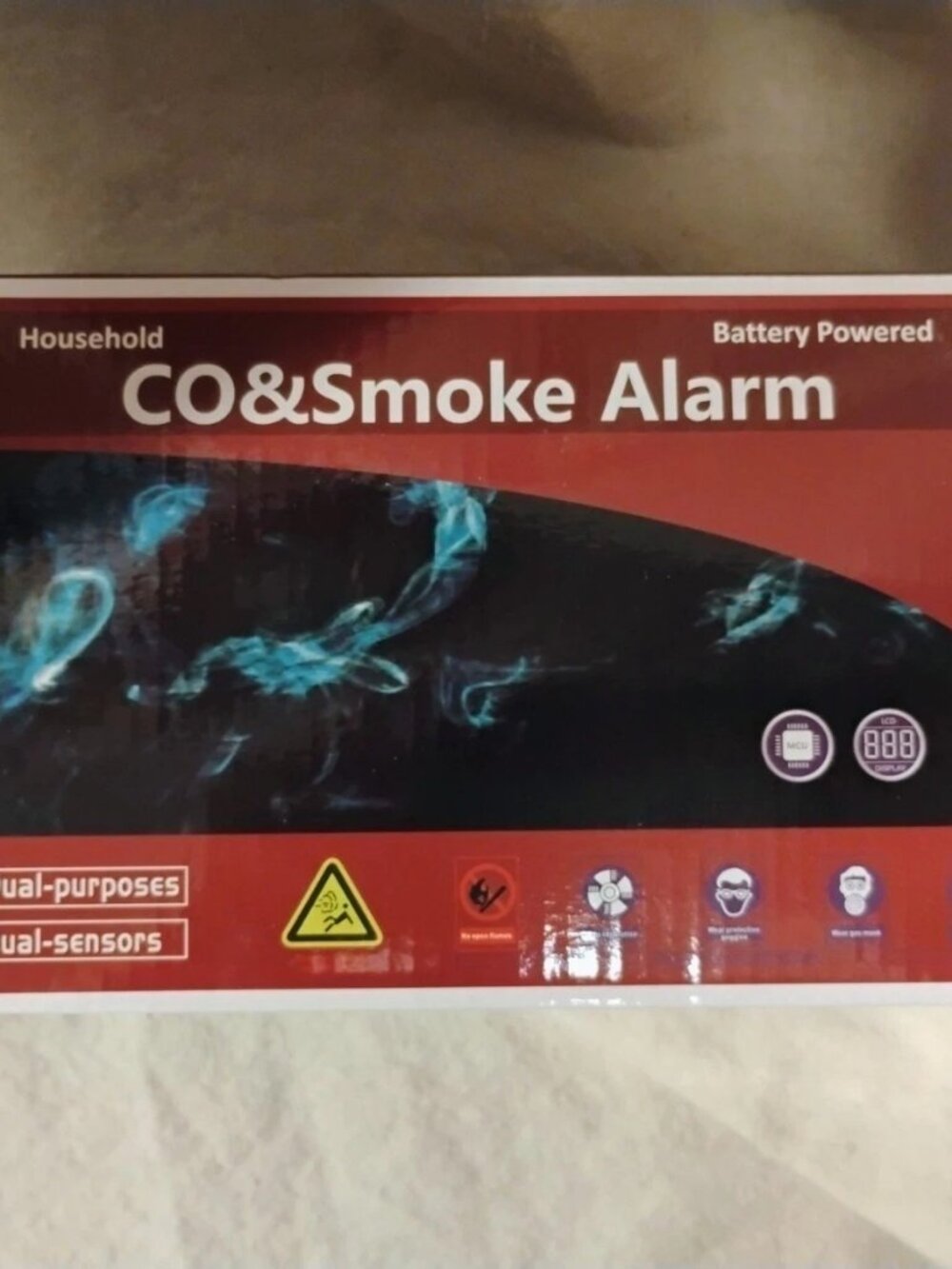4-Pack CO & Smoke Detector Combo - LCD Display, 85dB Alarm, Battery Powered